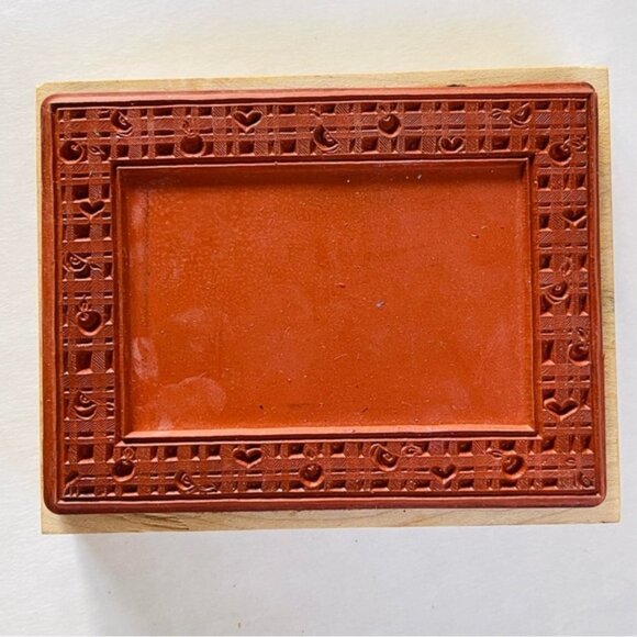 Wooden Rubber Stamp Border Square Stamp Scrapbooking Message Note Art Crafts - Picture 2 of 3